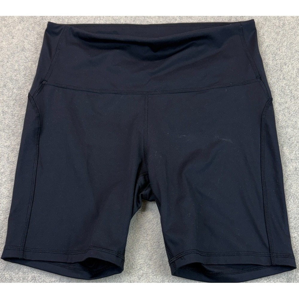 All In Motion Womens Biker Shorts Black Athletic Workout High Rise Stretch L